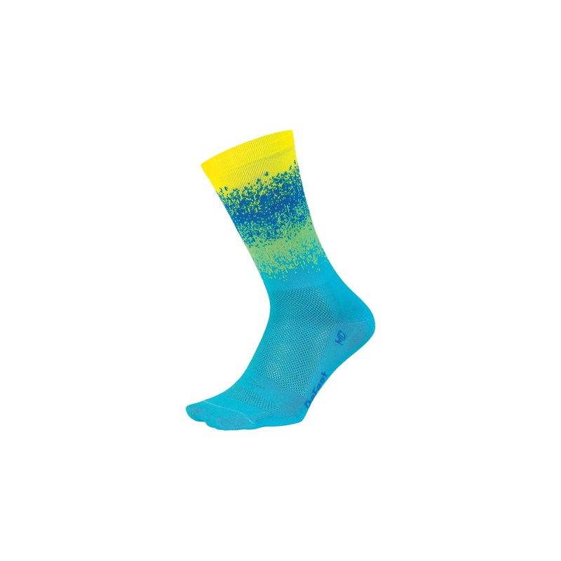 Sock DeFeet Aireator 6 Ombre Large Blue/Yellow