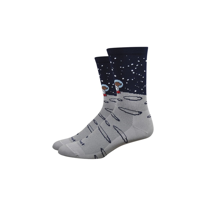 Sock DeFeet Aireator Moon Dog 6 Small Grey/Navy