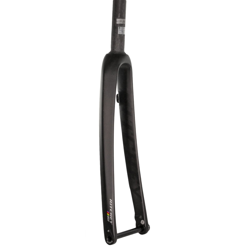 WCS Carbon Road Disc Fork – 1-1/8 46mm Rake Flat Mount  12mm Thru x 100mm BLK