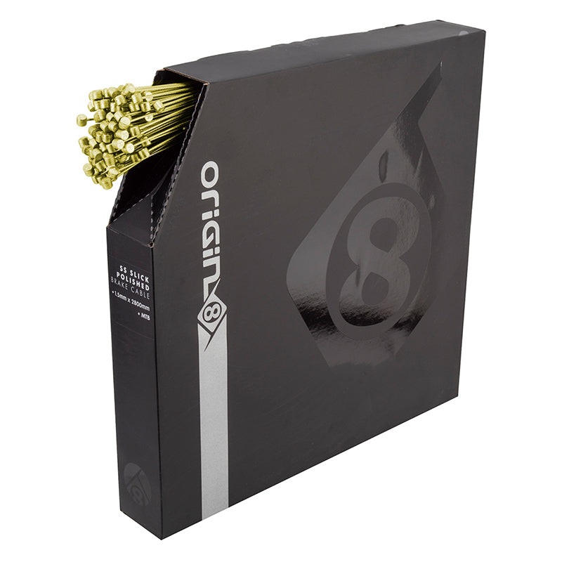 SS SuperSlick Electrolysis MTB Brake Cable Front or Rear 2800mm 1.5mm SS Gold Box of 50 MTB