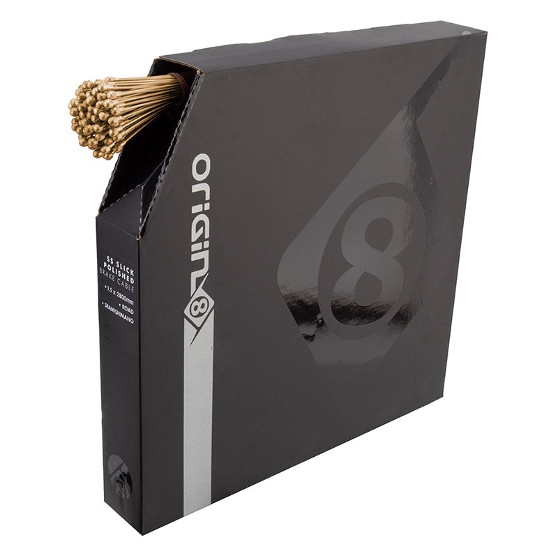 SS SuperSlick Electrolysis Road Brake Cable Front or Rear 2800mm 1.5mm SS Gold Box of 50 Road
