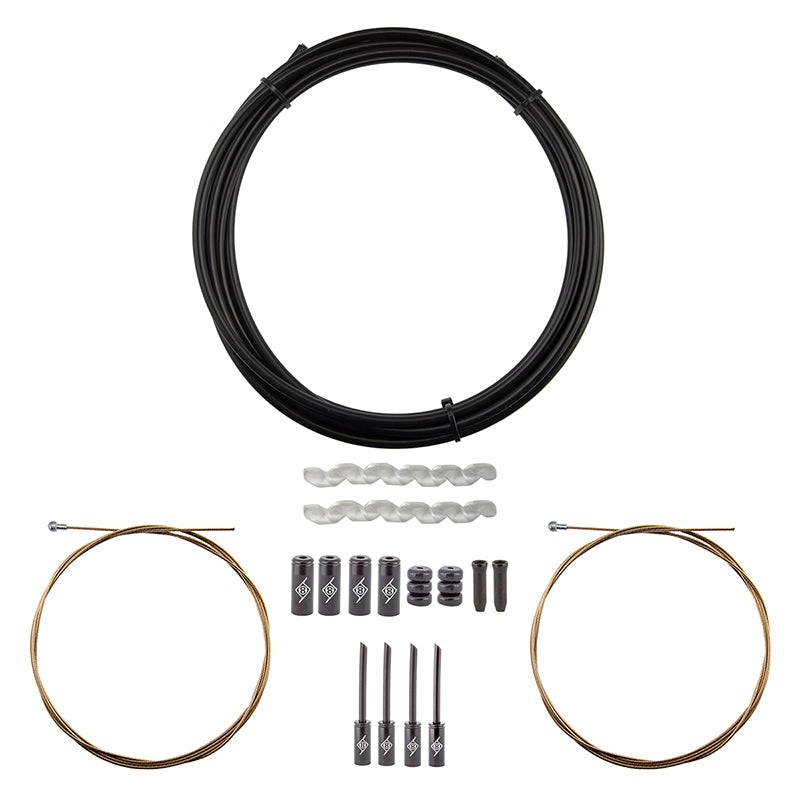 SuperSlick Compressionless Road Brake Cable/Housing Kit Front and Rear 3000mm/1500mm & 2800mm 5mm/1.5mm Black Road Compressionless