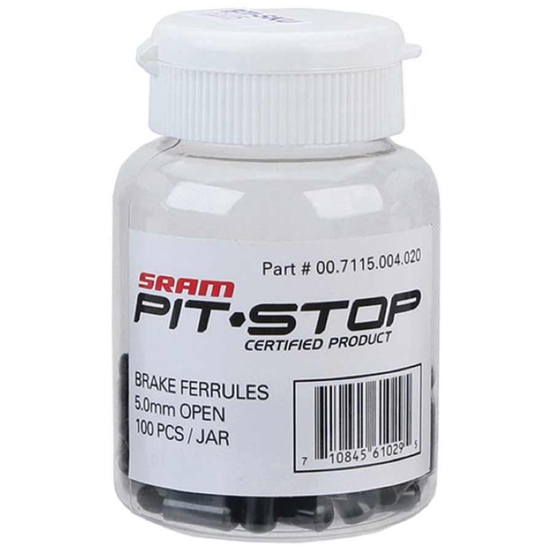 5mm Brake Cable Housing Ferrules Black 100-count Jar