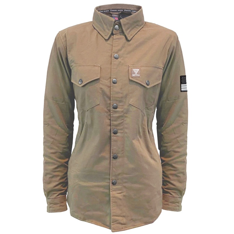 Protective Canvas Jacket for Women – Camel with Pads
