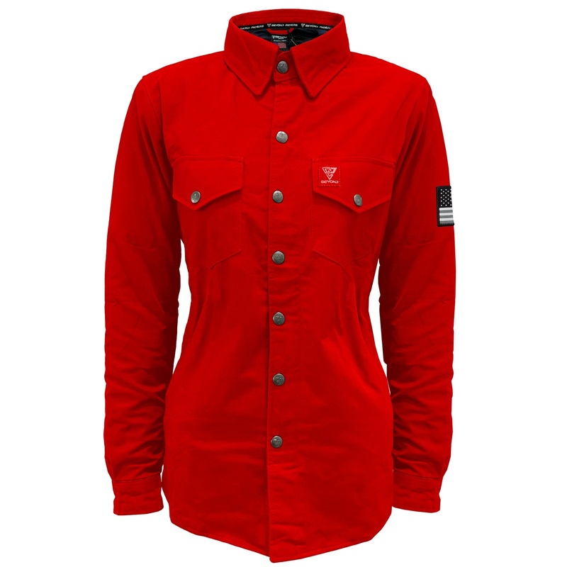 Protective Canvas Jacket for Women – Red with Pads