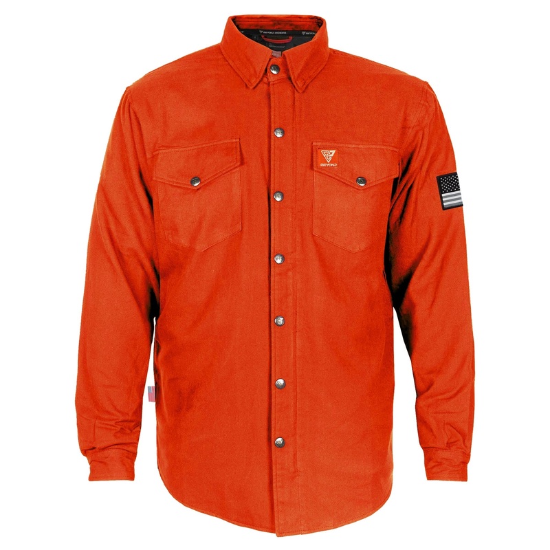 Protective Flannel Shirt – Orange Solid with Pads