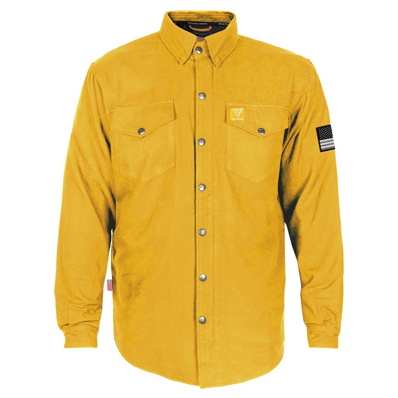 Protective Flannel Shirt – Yellow Solid with Pads