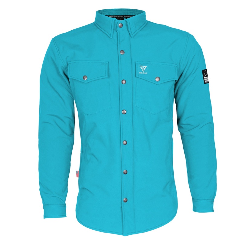 Protective SoftShell Winter Jacket for Men – Arctic Blue Matte with Pads