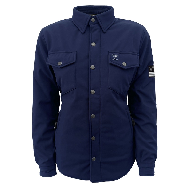 Protective SoftShell Winter Jacket for Women  Navy Blue Matte with Pads