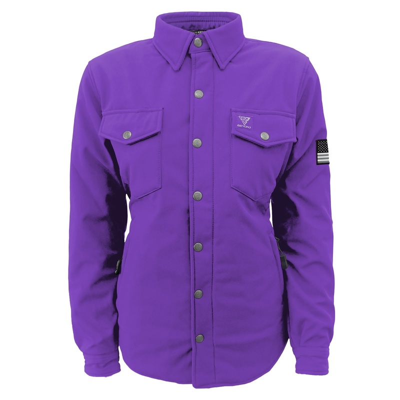 Protective SoftShell Winter Jacket for Women  Purple Matte with Pads