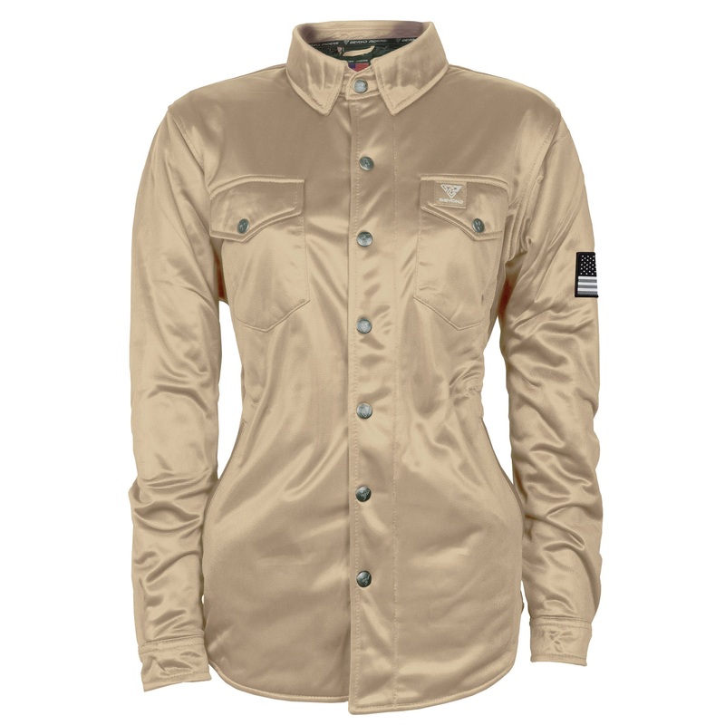 Ultra Protective Shirt for Women – Khaki Solid with Pads