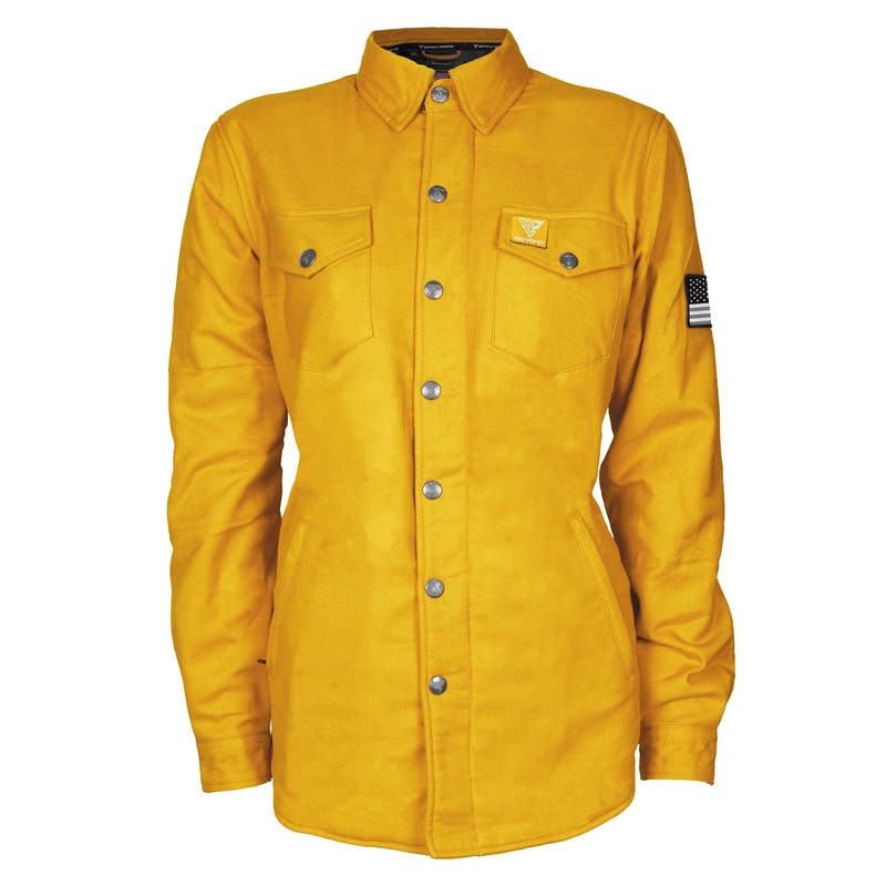 Protective Flannel Shirt for Women – Yellow Solid with Pads