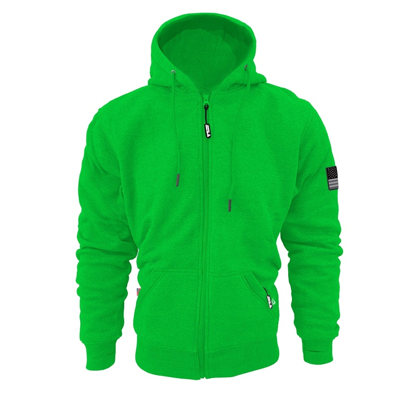Protective Fleece Unisex Hoodie – Green with Pads