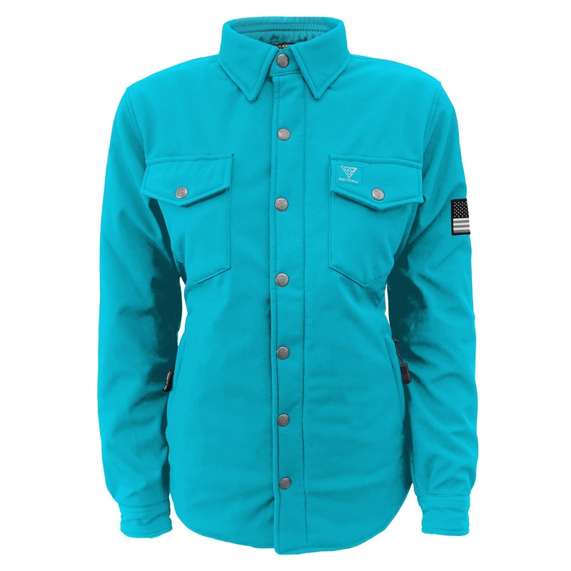 Protective SoftShell Winter Jacket for Women  Arctic Blue Matte with Pads