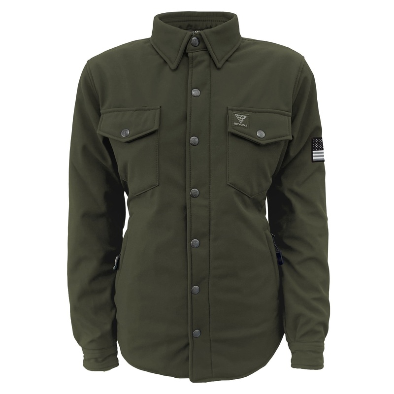 Protective SoftShell Winter Jacket for Women – Army Green Matte with Pads