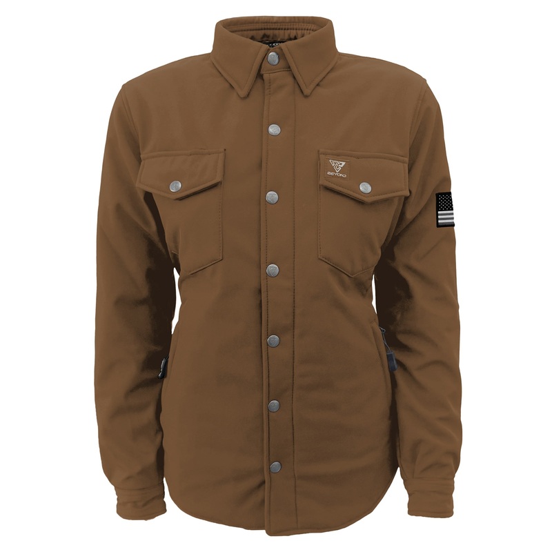 Protective SoftShell Winter Jacket for Women  Light Brown Matte with Pads