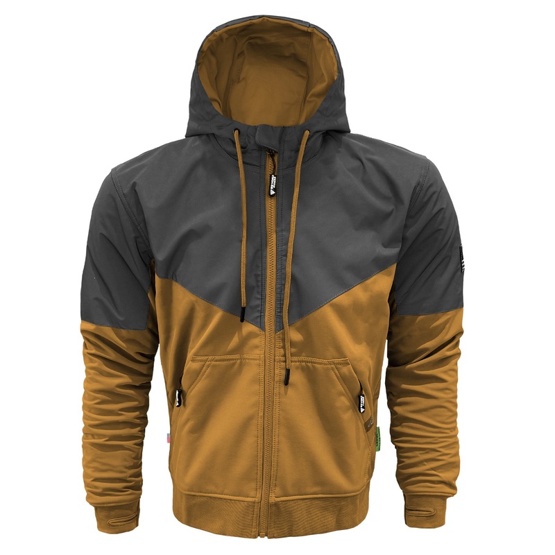 SoftShell Reflective Mustard Nebula Hoodie – with Pads