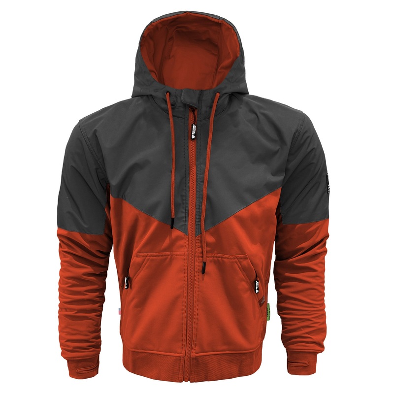 SoftShell Reflective Orange Nebula Hoodie – with Pads