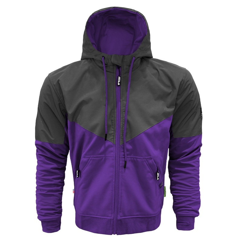 SoftShell Reflective Purple Nebula Hoodie – with Pads