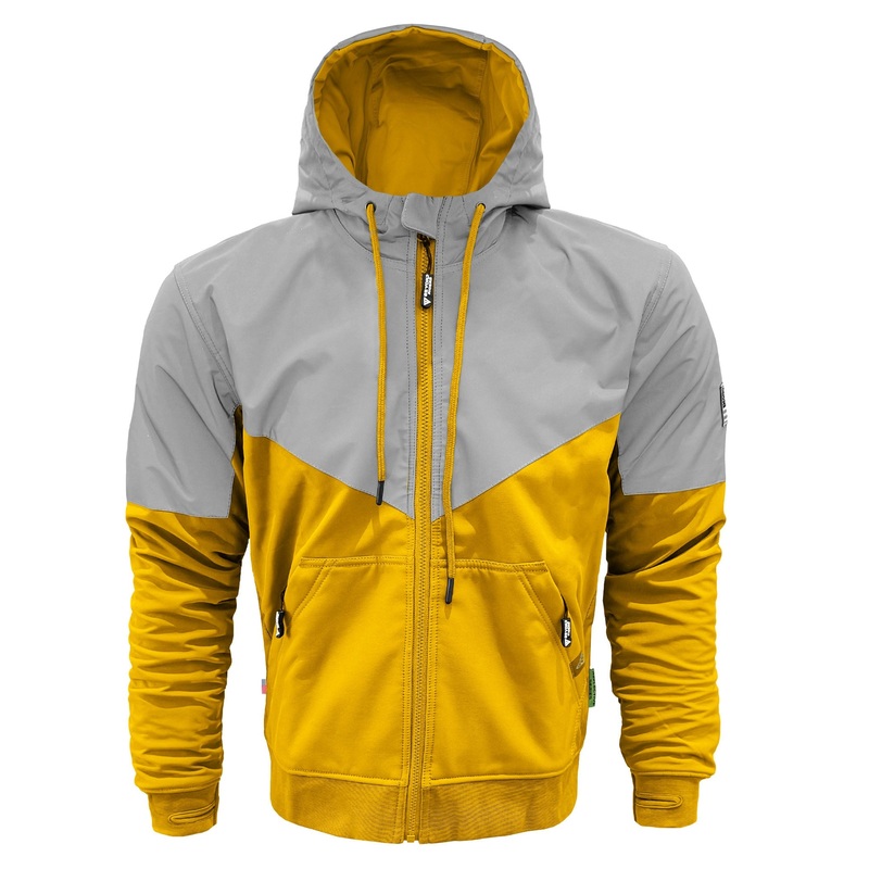 SoftShell Reflective Yellow Eclipse Hoodie – with Pads