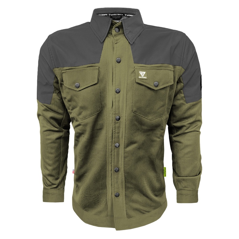 Summer Mesh Reflective Shirt Army Green Nebula – with Pads