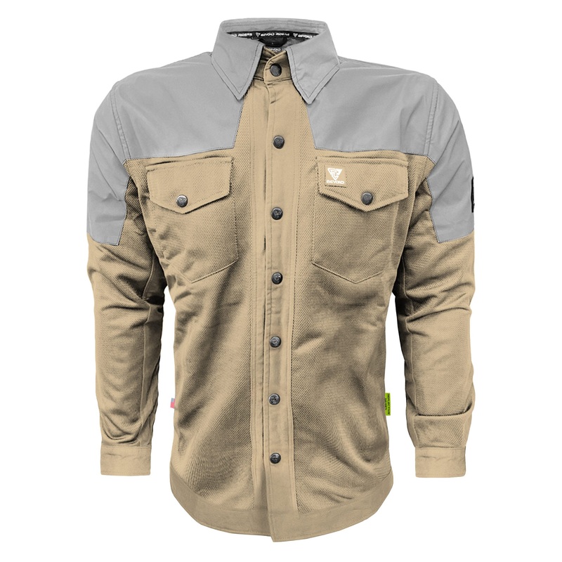 Summer Mesh Reflective Shirt Khaki Eclipse – with Pads