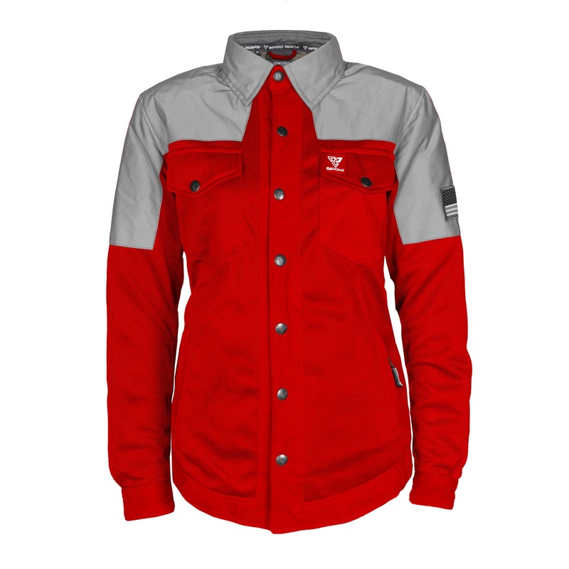 Summer Mesh Reflective Shirt Red Eclipse for Women – with Pads