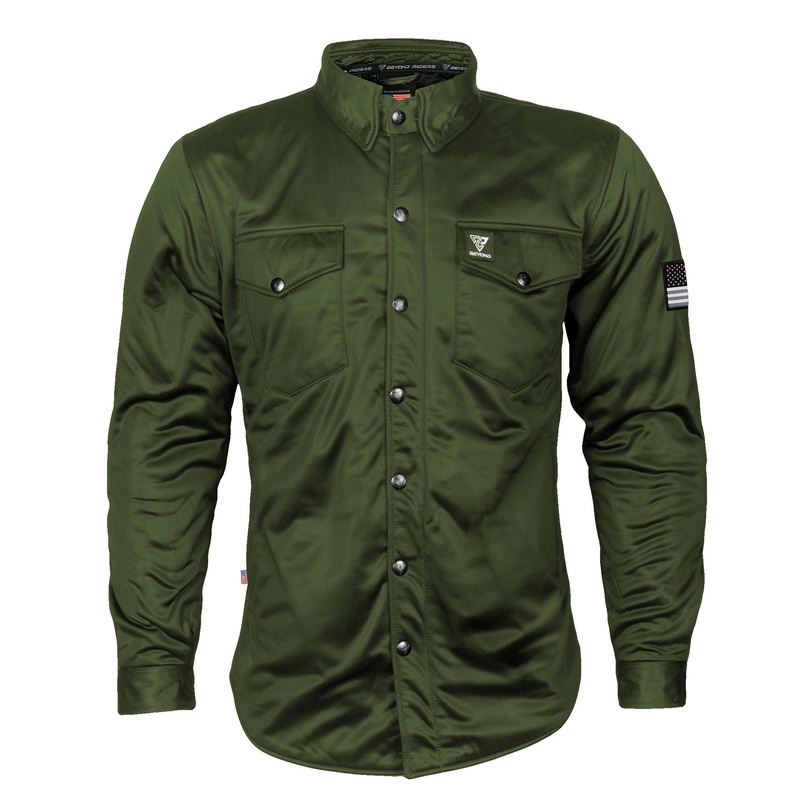 Ultra Protective Shirt – Army Green Solid with Pads