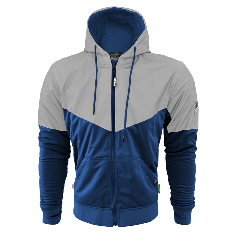Ultra Reflective Hoodie Blue Eclipse with Pads