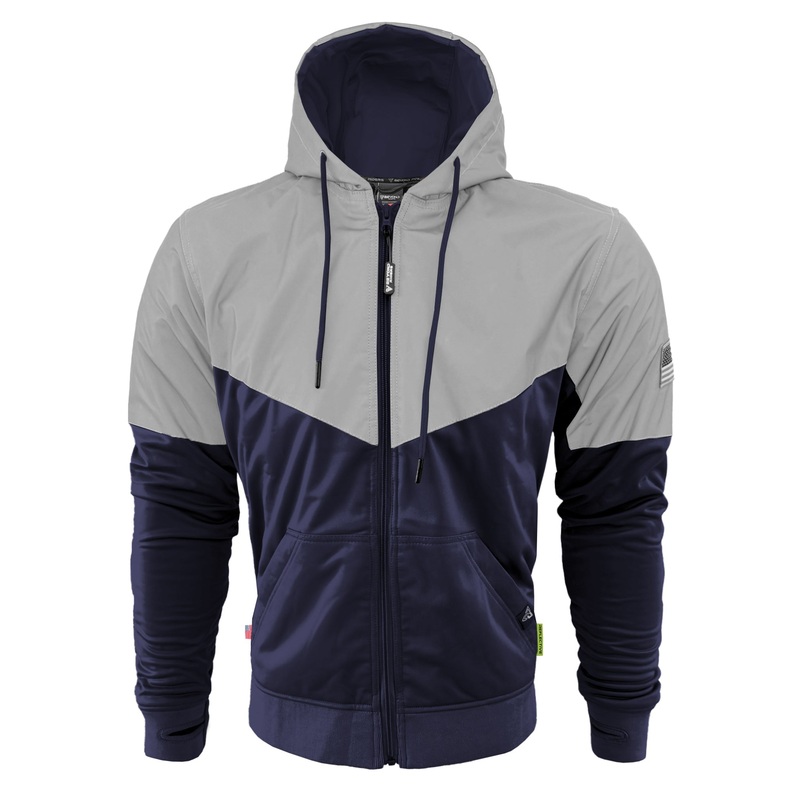 Ultra Reflective Hoodie Navy Blue Eclipse with Pads
