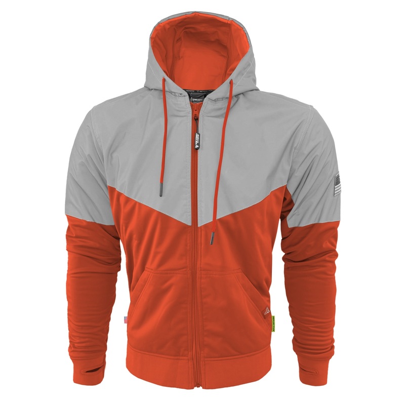 Ultra Reflective Hoodie Orange Eclipse with Pads