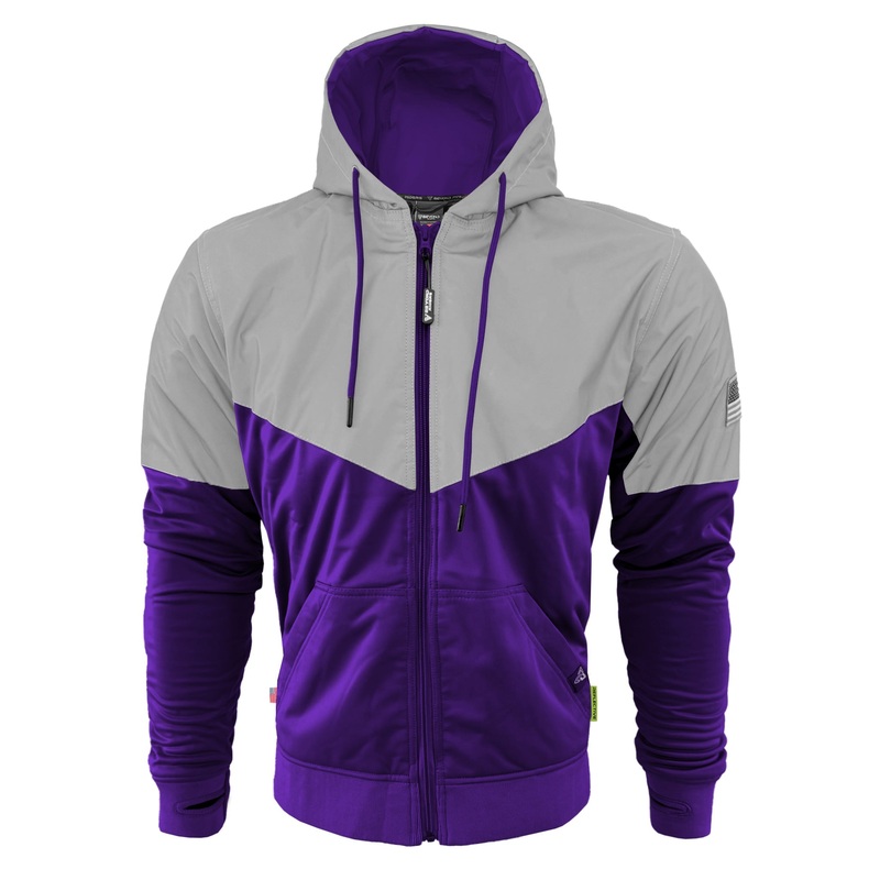 Ultra Reflective Hoodie Purple Eclipse with Pads