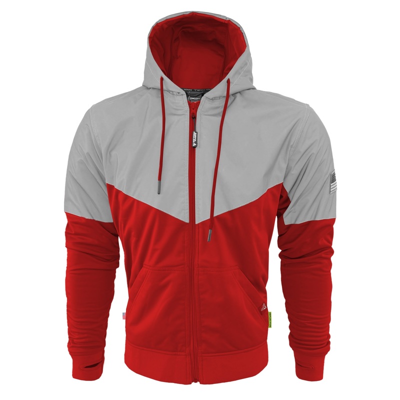 Ultra Reflective Hoodie Red Eclipse with Pads