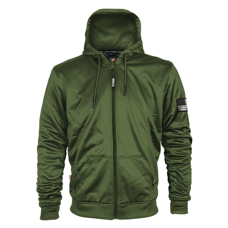 Army Green Solid Ultra Protective Hoodie with Pads