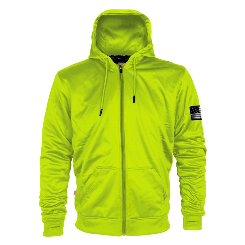 Hi Vis Green Solid Ultra Protective Hoodie with Pads