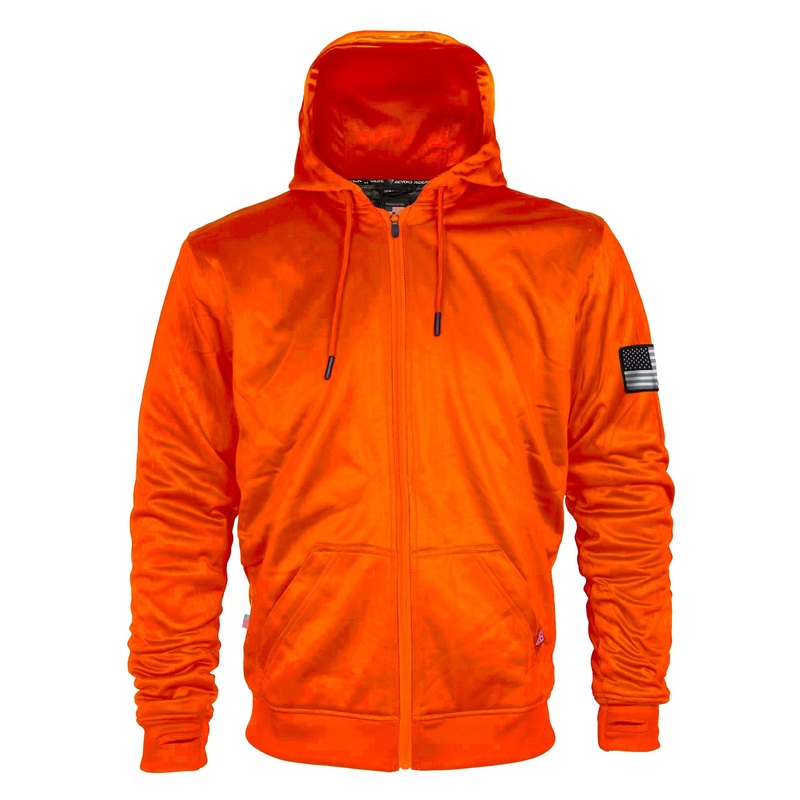 Hi Vis Orange Solid Ultra Protective Hoodie with Pads