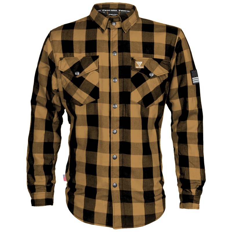 Protective Flannel Shirt – Camel Checkered with Pads