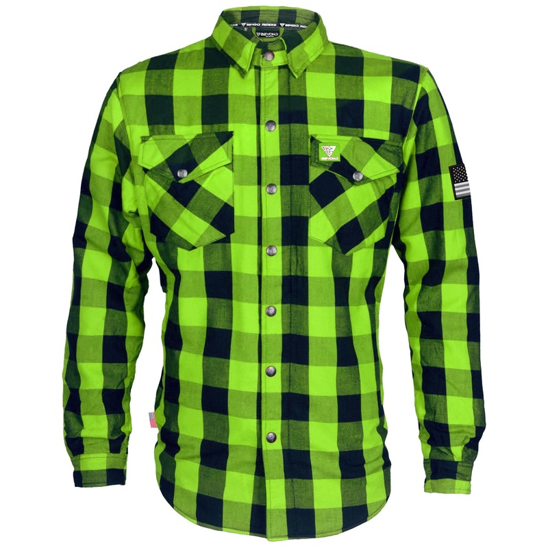 Protective Flannel Shirt – Green Checkered with Pads