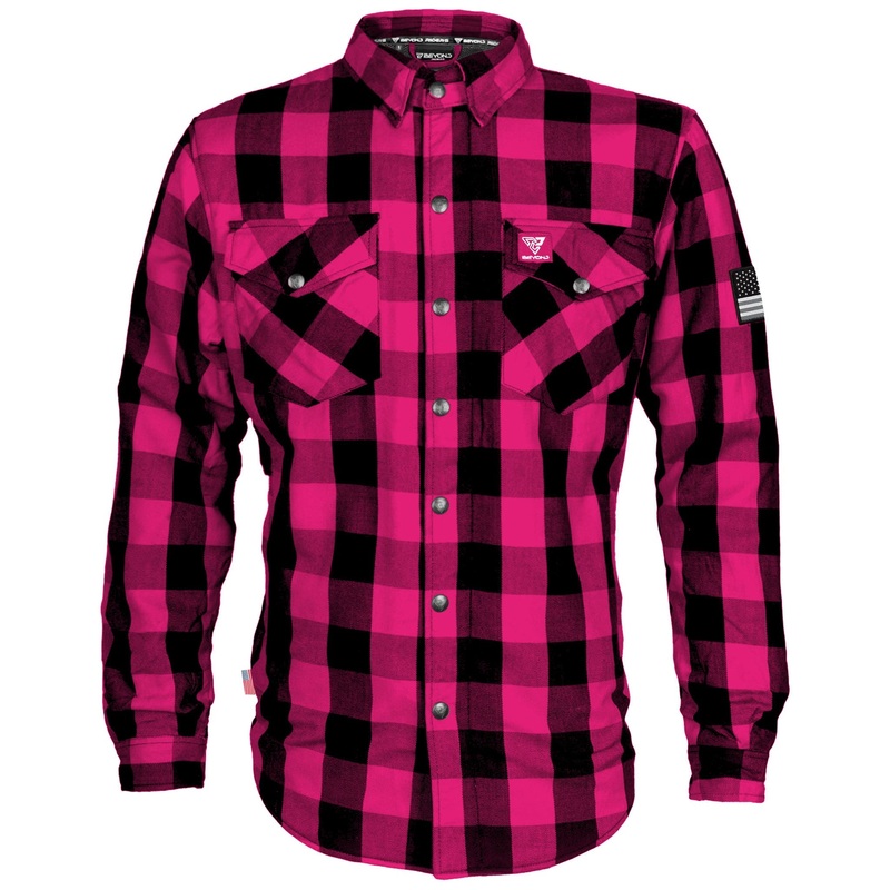 Protective Flannel Shirt – Pink Checkered with Pads