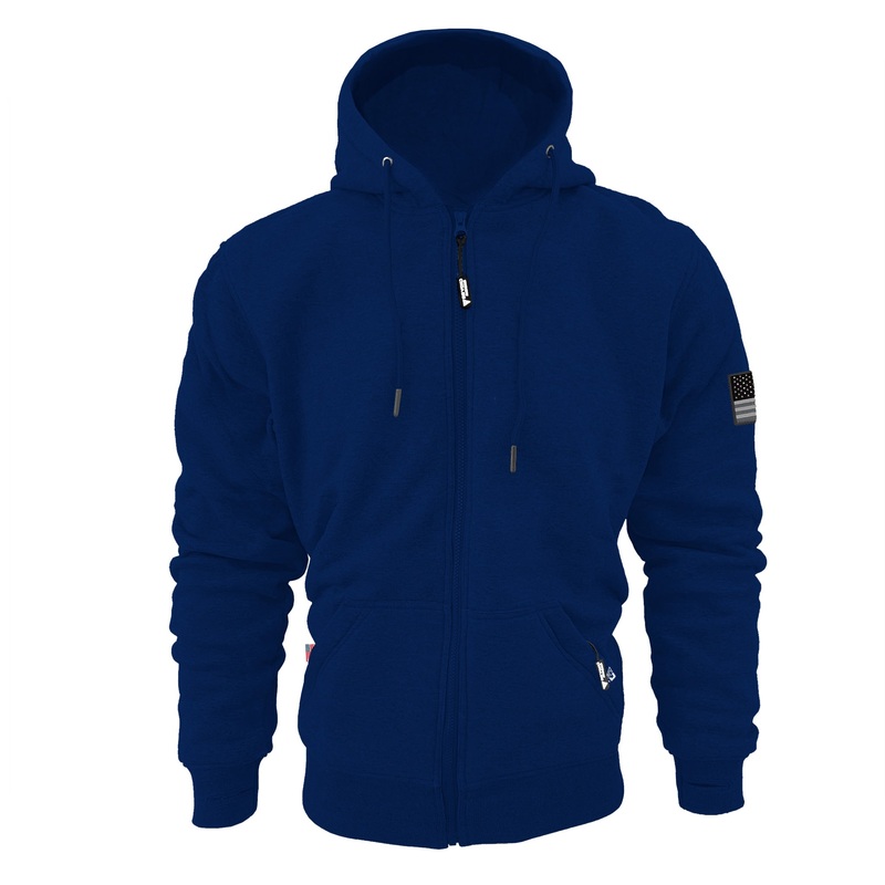 Protective Fleece Unisex Hoodie – Navy Blue with Pads