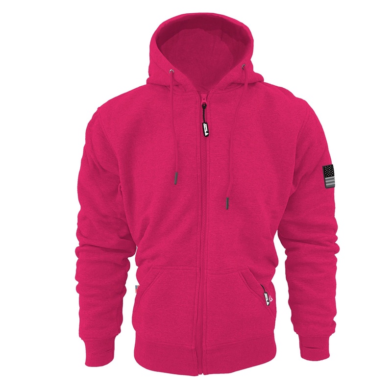Protective Fleece Unisex Hoodie – Pink with Pads
