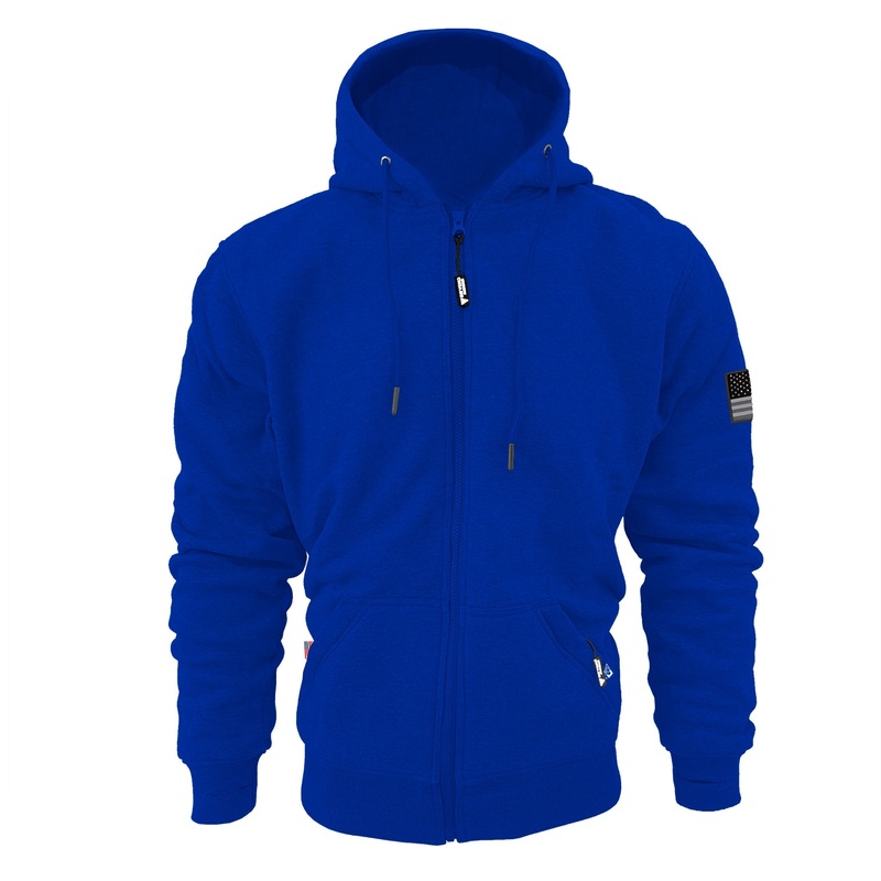 Protective Fleece Unisex Hoodie – Royal Blue with Pads