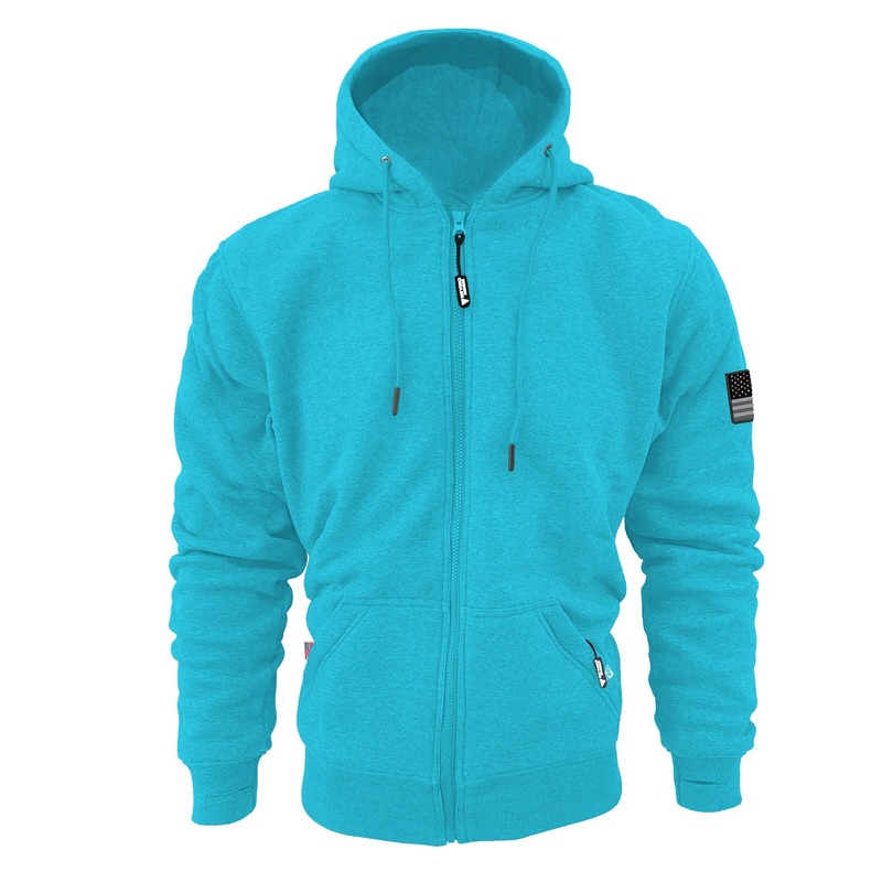 Protective Fleece Unisex Hoodie – Sky Blue with Pads
