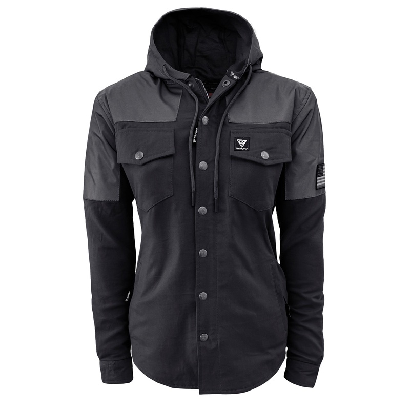 Protective Reflective Flannel Hoodie Nightfall Nebula For Women – Black with Pads