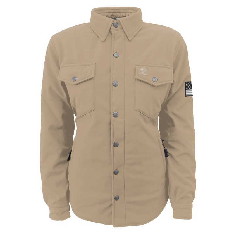 Protective SoftShell Winter Jacket for Women  Khaki Matte with Pads