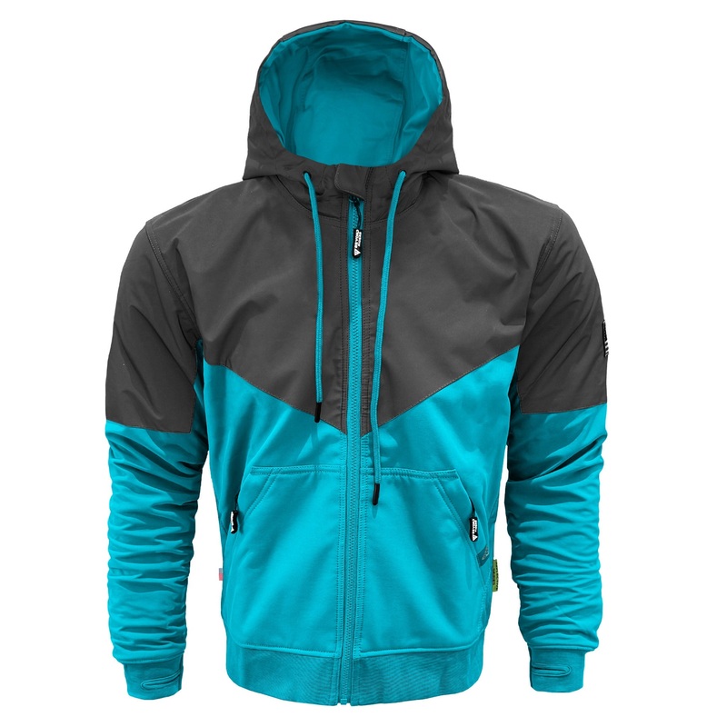 SoftShell Reflective Arctic Blue Nebula Hoodie – with Pads