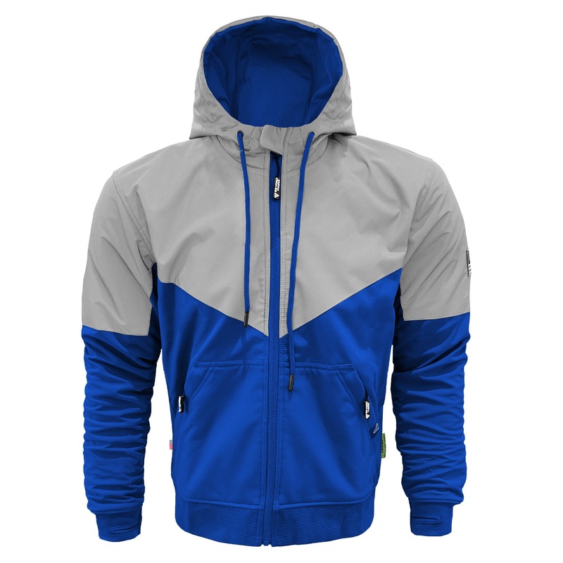 SoftShell Reflective Blue Eclipse Hoodie – with Pads