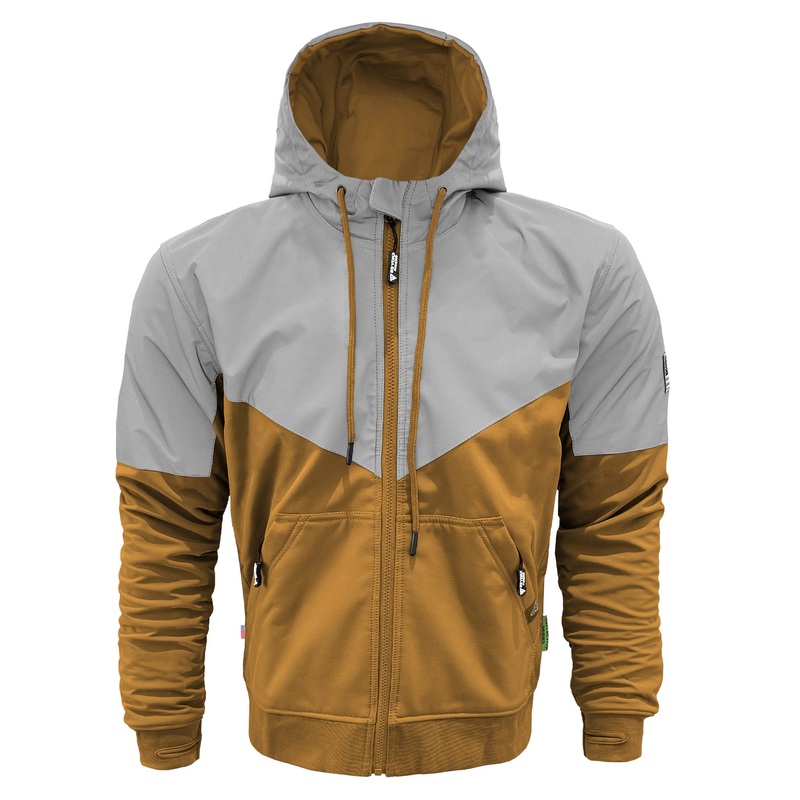 SoftShell Reflective Mustard Eclipse Hoodie – with Pads