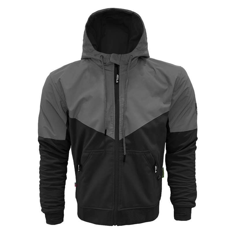 SoftShell Reflective Nightfall Nebula Hoodie – Black with Pads