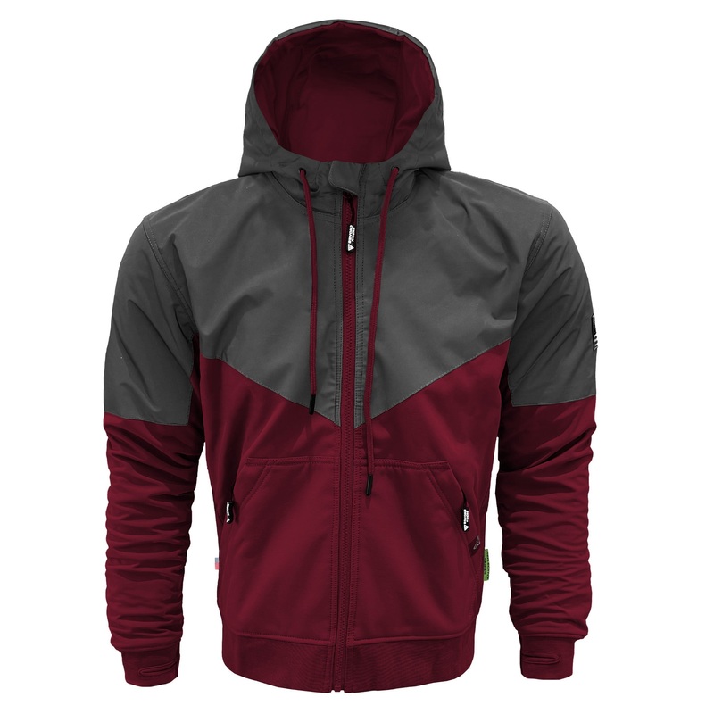 SoftShell Reflective Red Maroon Nebula Hoodie – with Pads